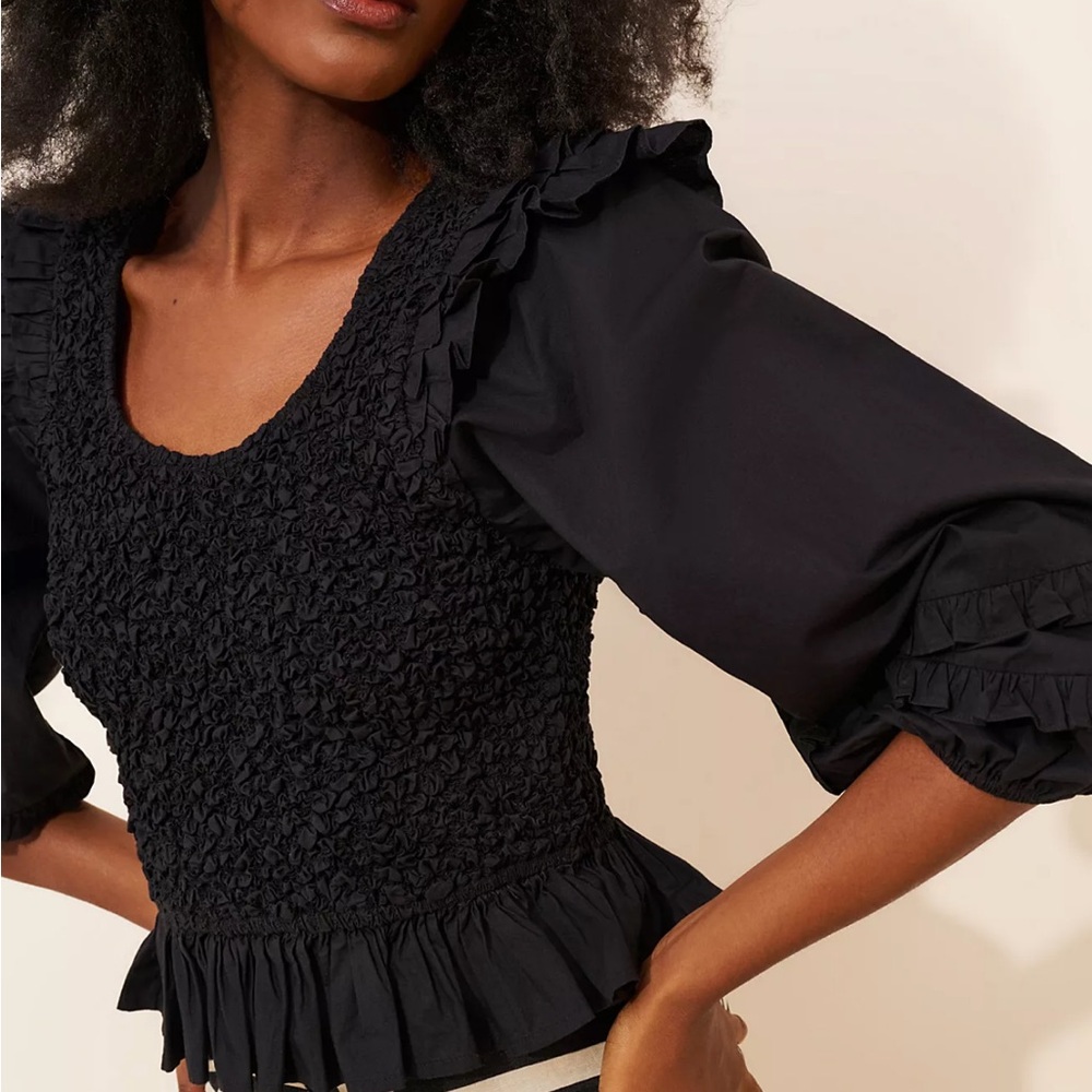 Cleobella Black Textured Blouse